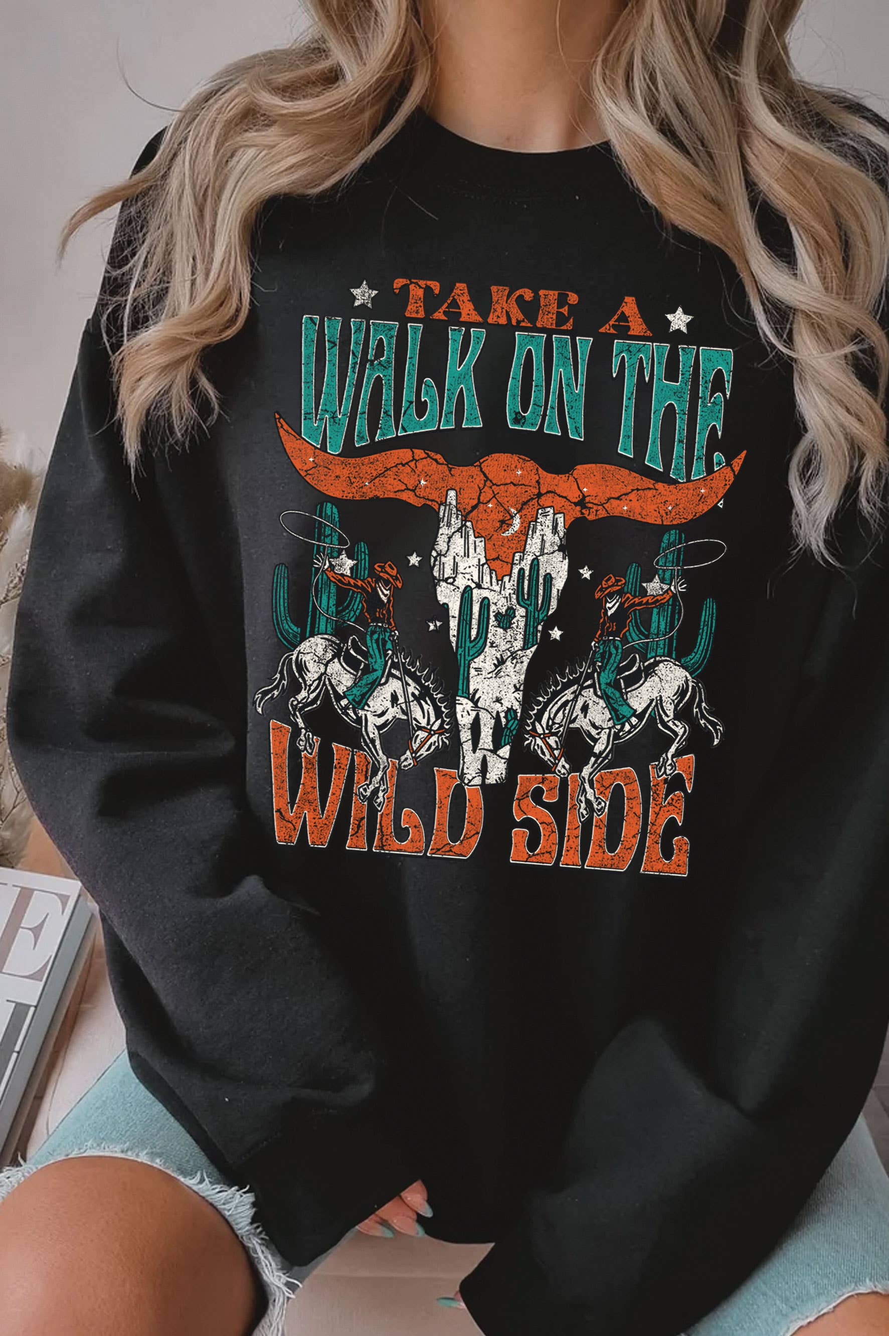 Take A Walk On the Wild Side Graphic Brushed Sweatshirts