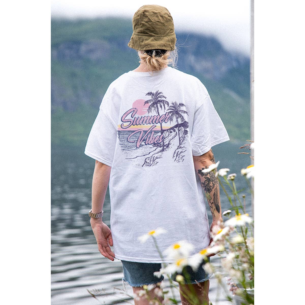 Summer Vibes Graphic  Oversized Tee