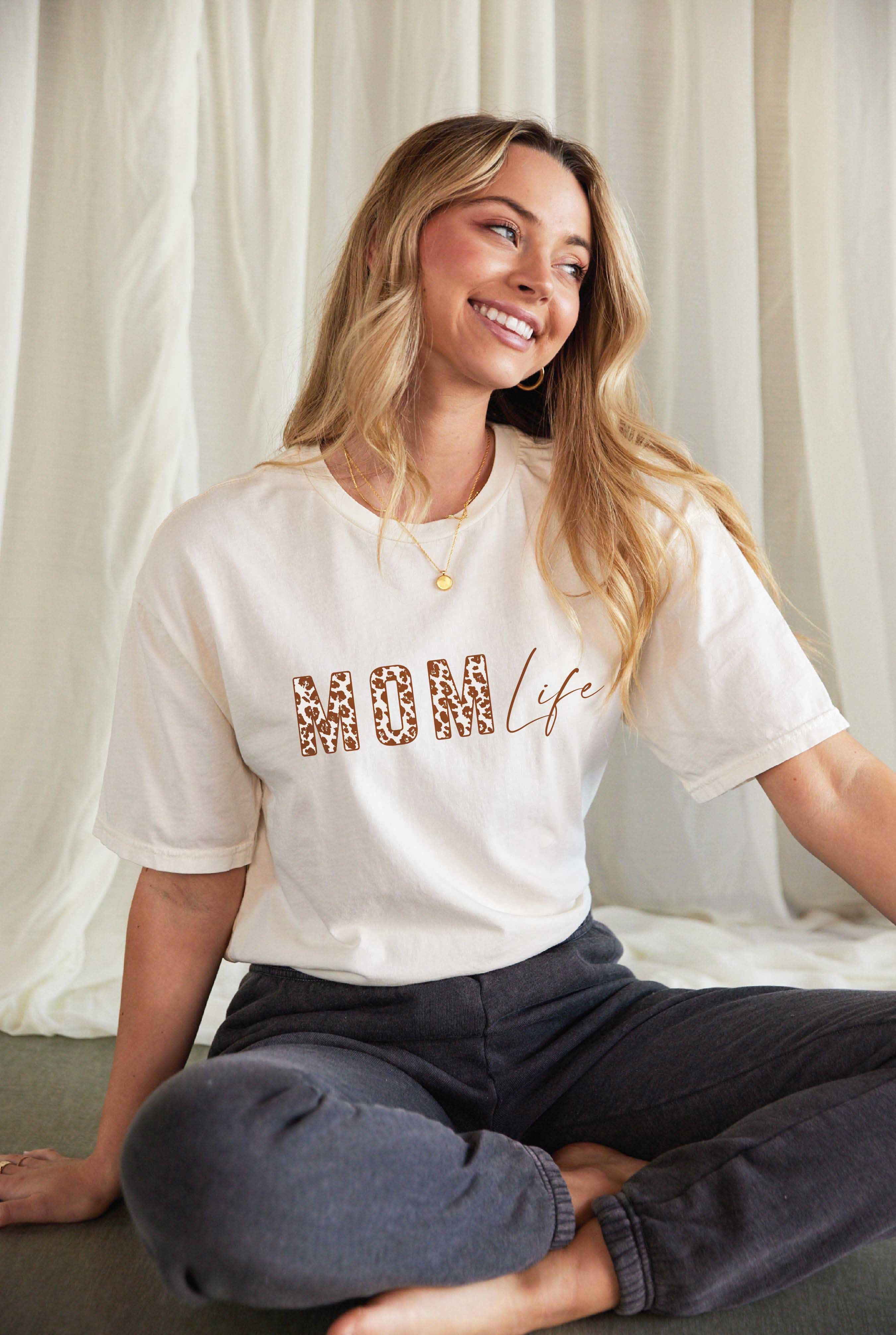 Mom Life Mineral Washed Graphic Top