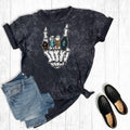 Western Halloween Turquoise Rock and Roll Mineral Wash Tee