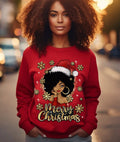 Black Women Merry Christmas Sweatshirt, Gift Tee & Sweater