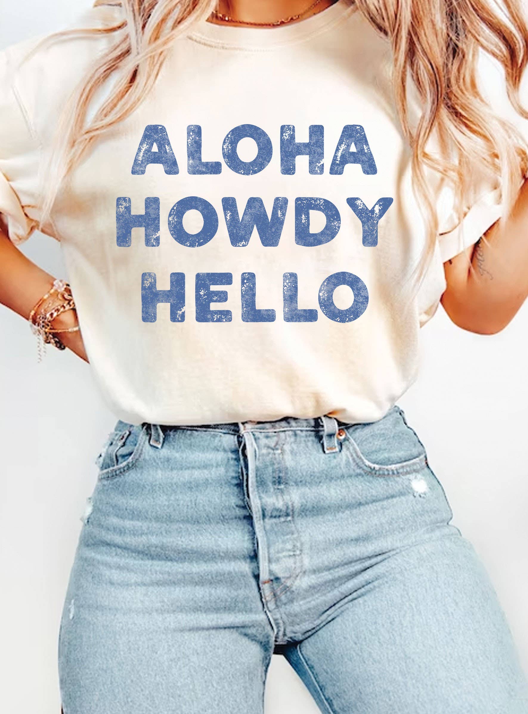 Aloha Howdy Hello Graphic Tshirts