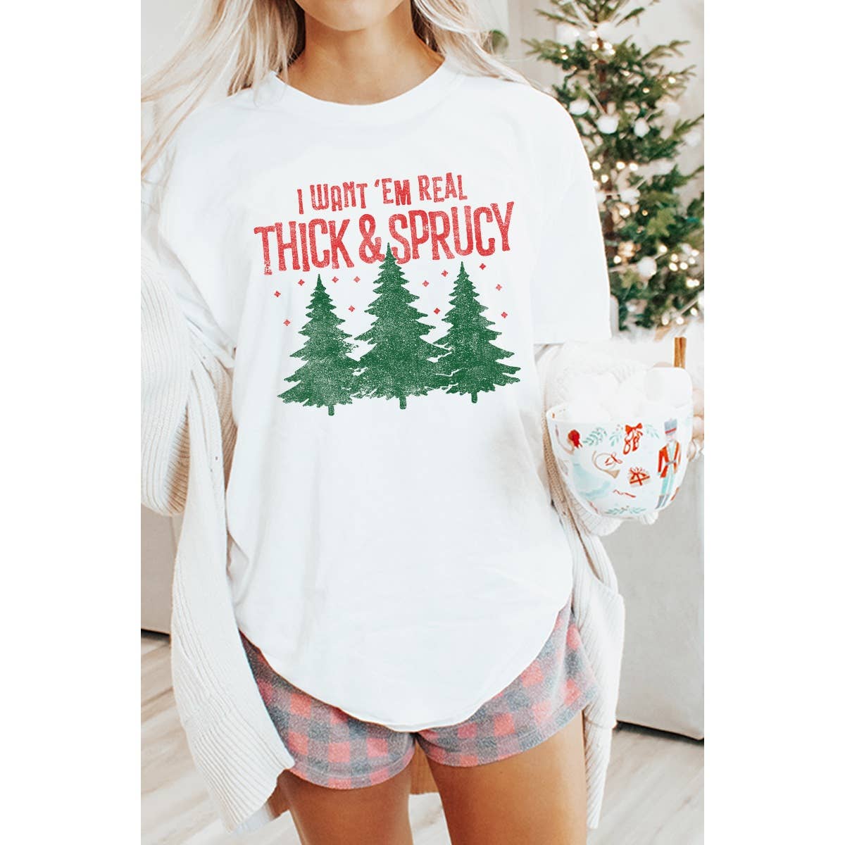 Thick and Sprucy  Vintage Graphic Oversized Tee