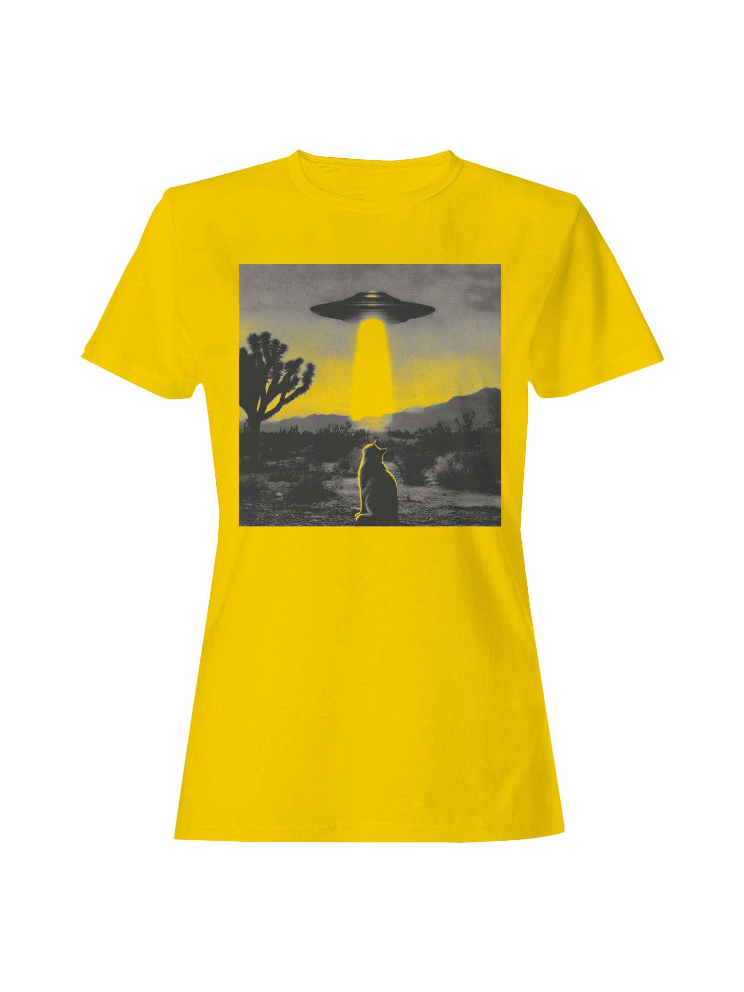 Alien Cat in Desert Encounter Women's T-Shirt