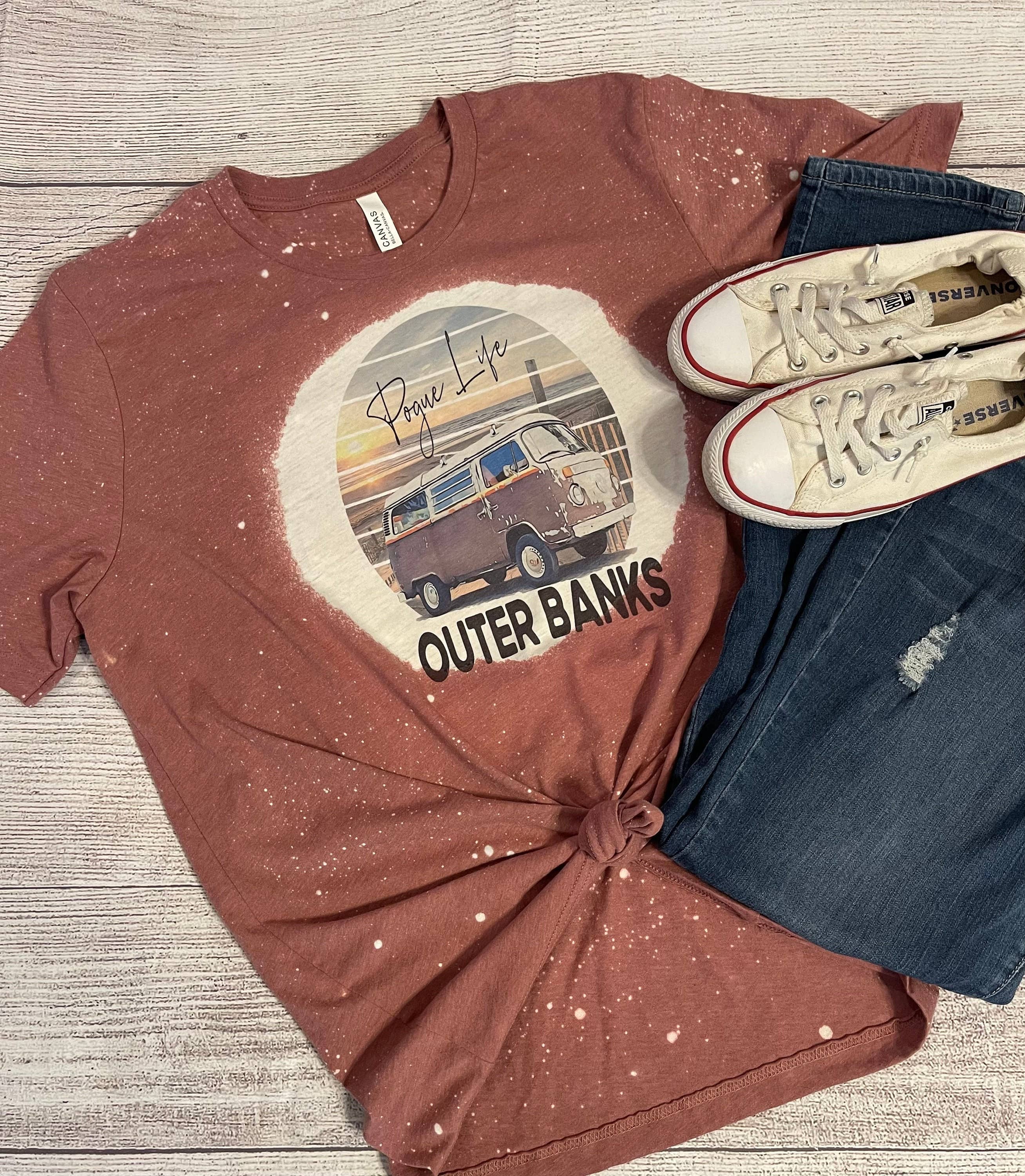 Pogue Life Bleached T-Shirt - Outer Banks Vibe Graphic Tee