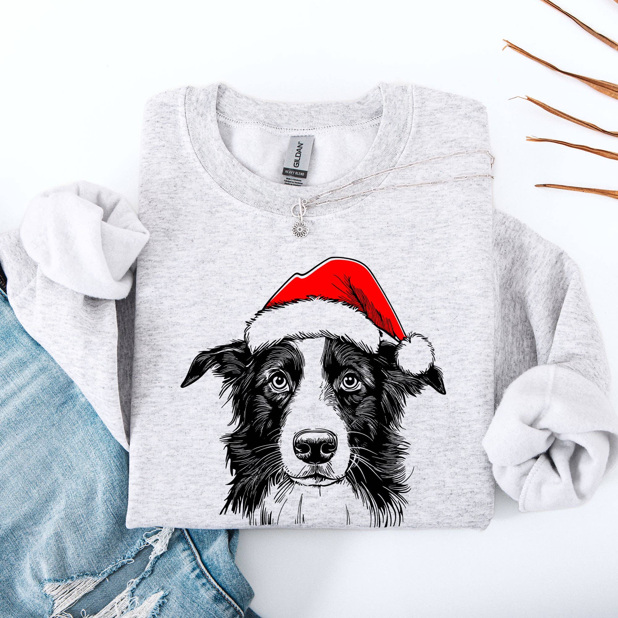 Border Collie, Santa, Christmas, Dog Lover, Pet Sweatshirt