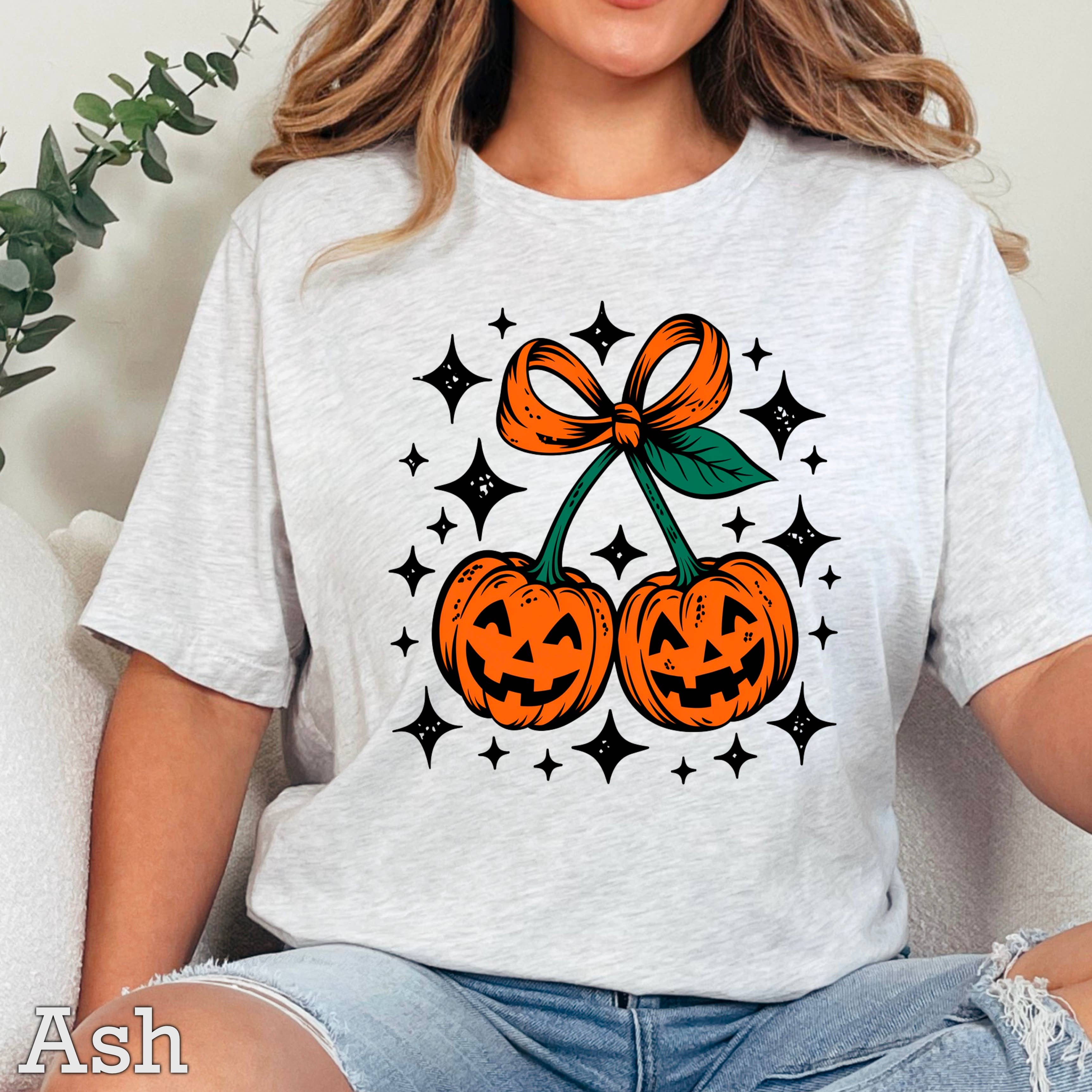 Halloween 2025 Coquette Pumpkins Graphic Tee | Gildan