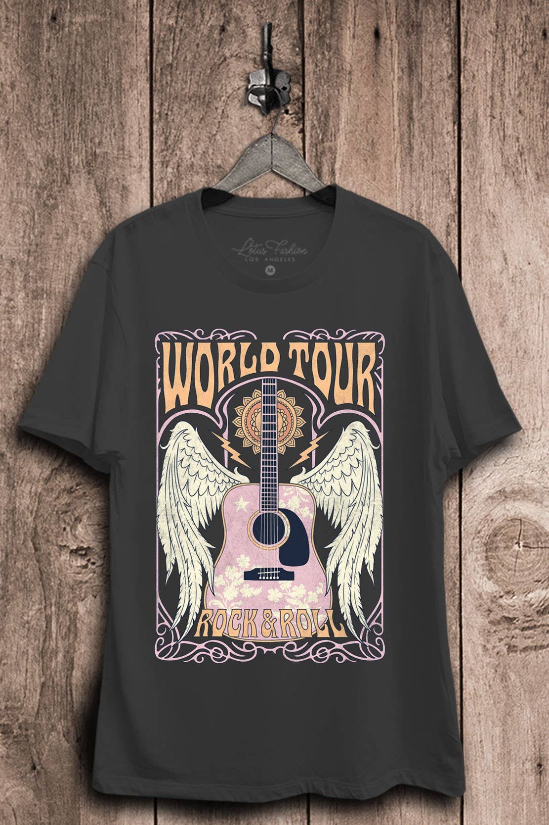 World Tour Rock and Roll Graphic Top