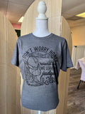 Don’T Worry Honey ‘Round Here On Dark Heather Gray Tee