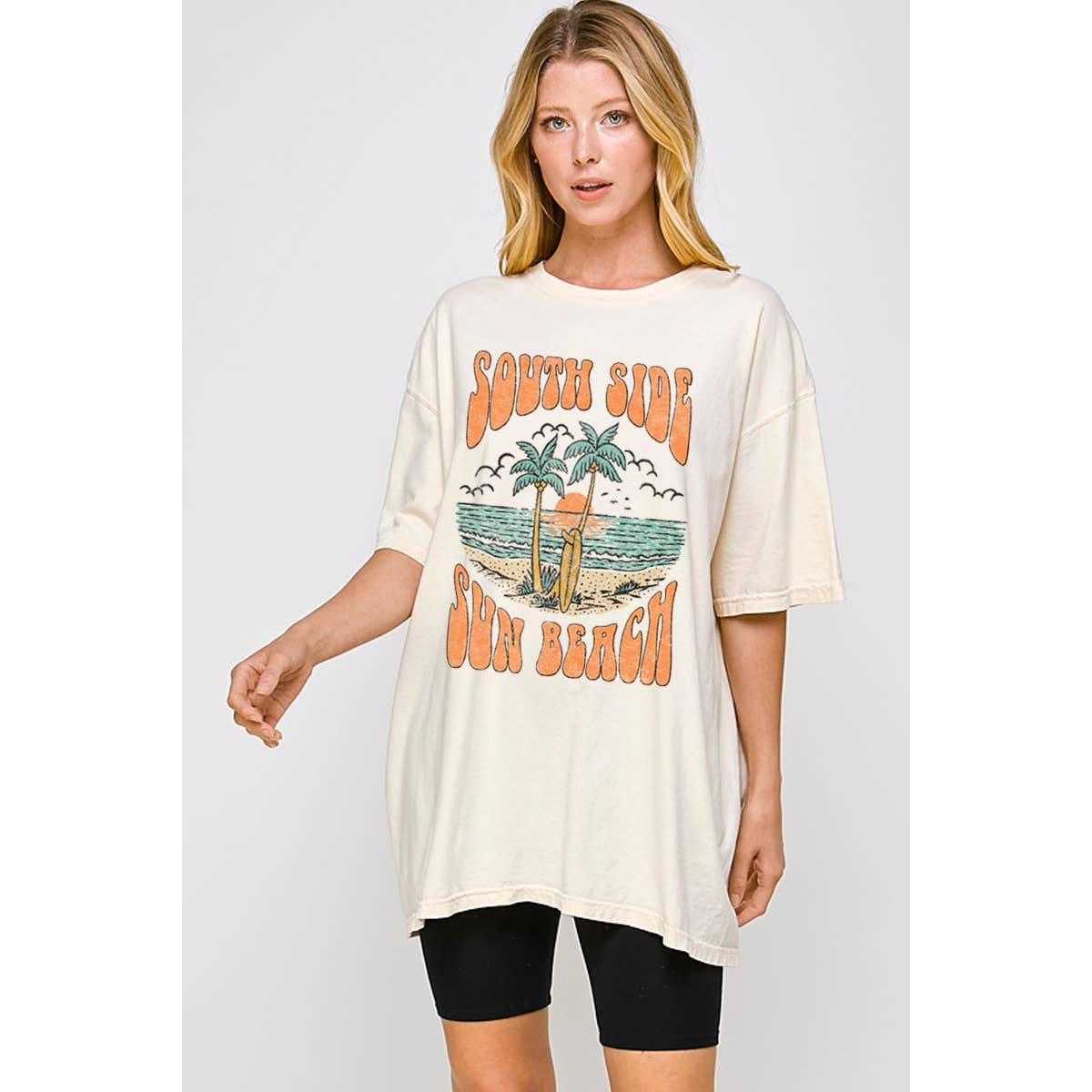 Southside Sun Beach  Graphic  Oversized Tee