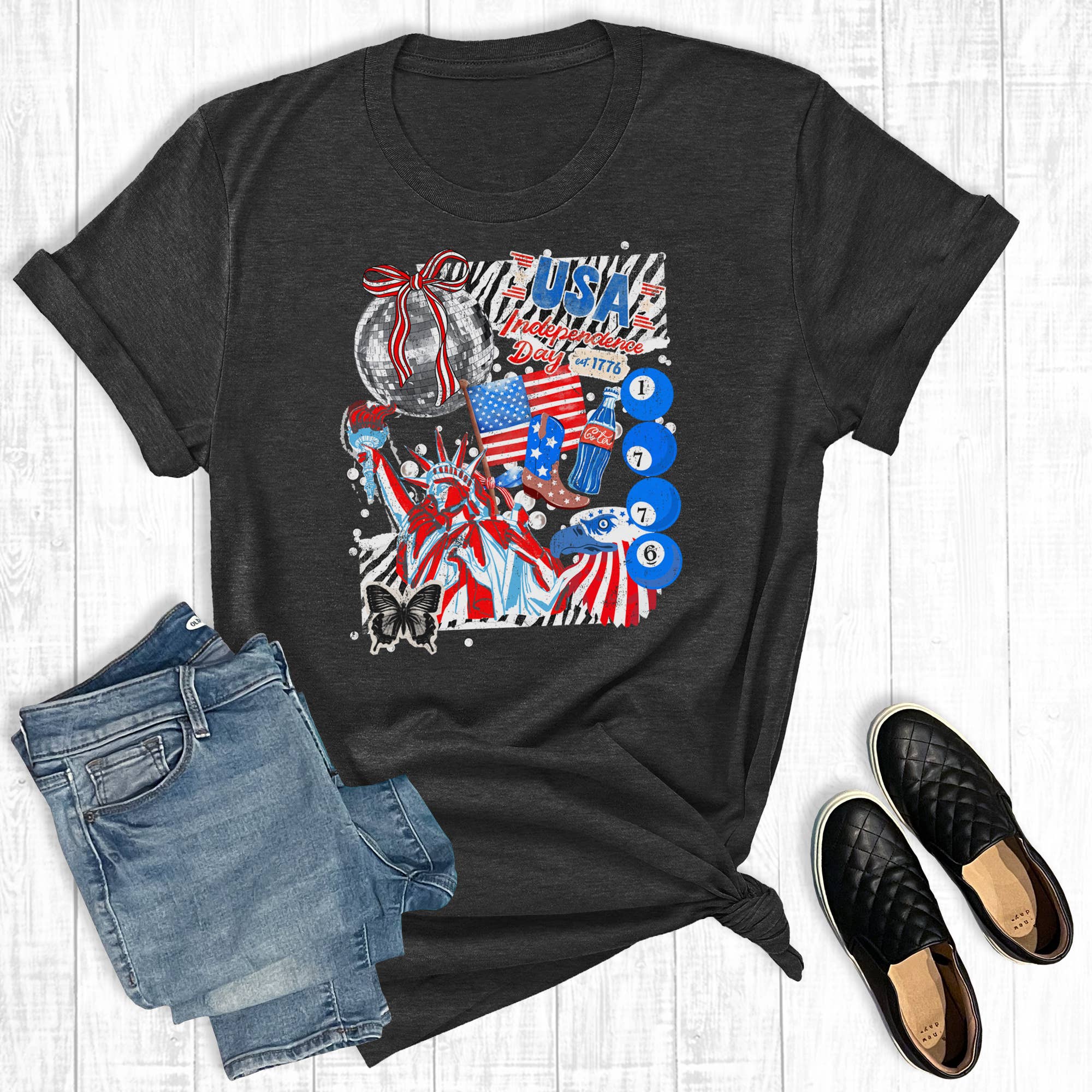 Retro 4th of July Collage Graphic Tee