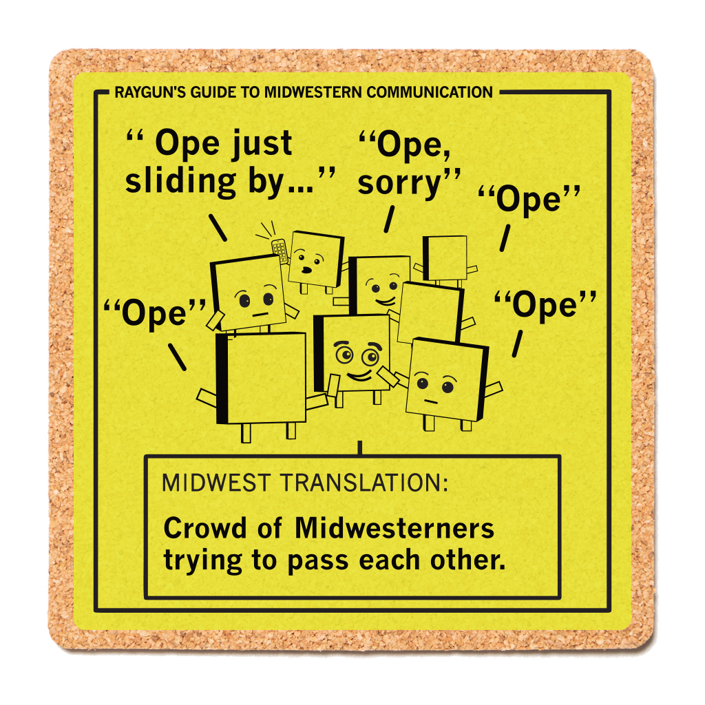 Midwestern Communication: Crowd of Midwesterners Cork Coaster