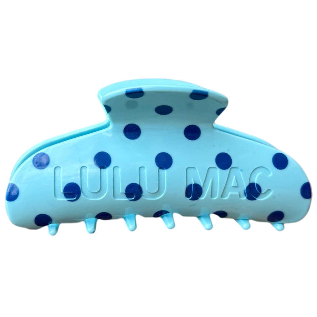 Lulu Mac Hair Clips LM-HR-1001- Blue/Navy Dot