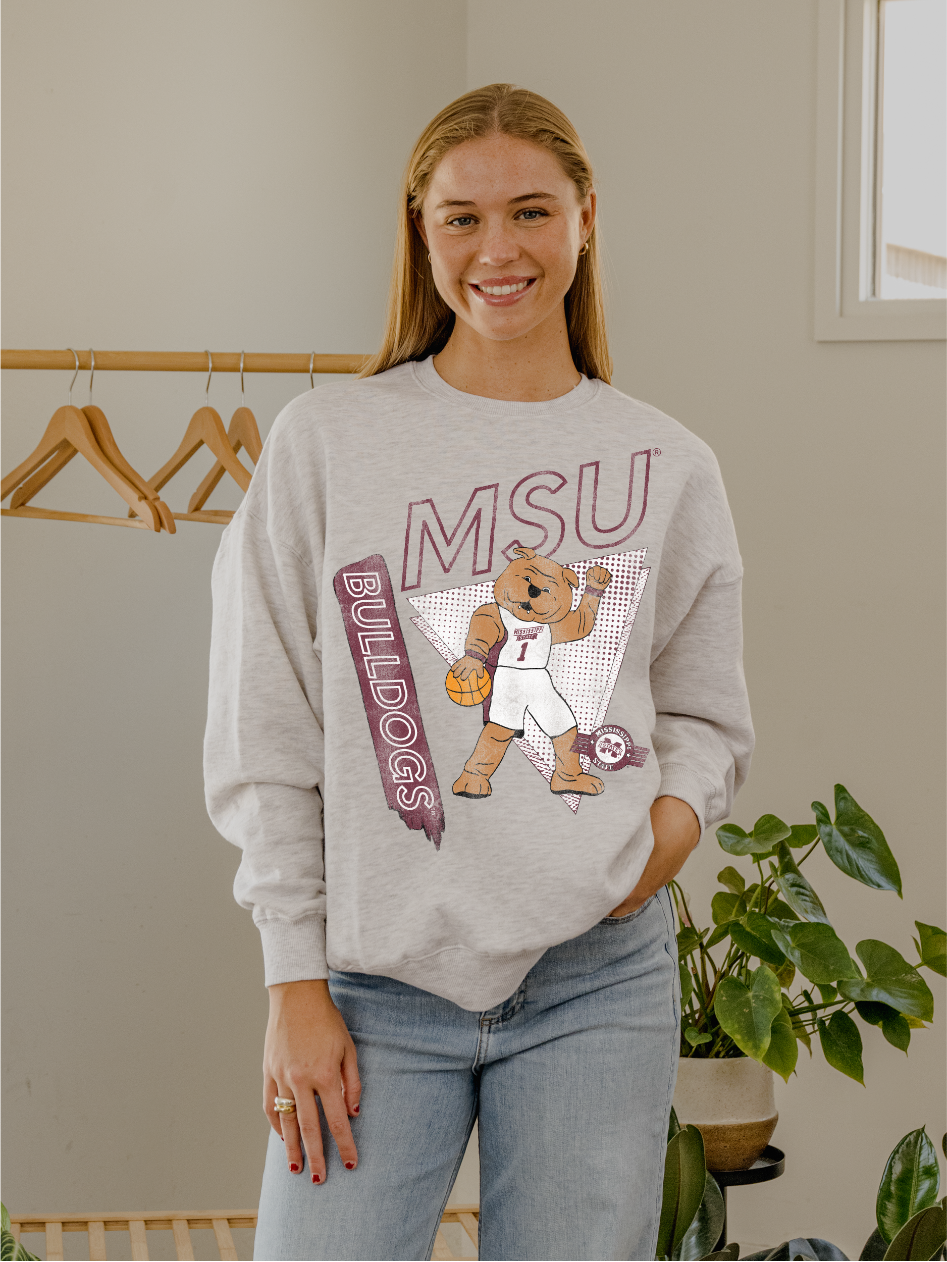 Mississippi State Bulldogs Courtside Thrifted Sweatshirt