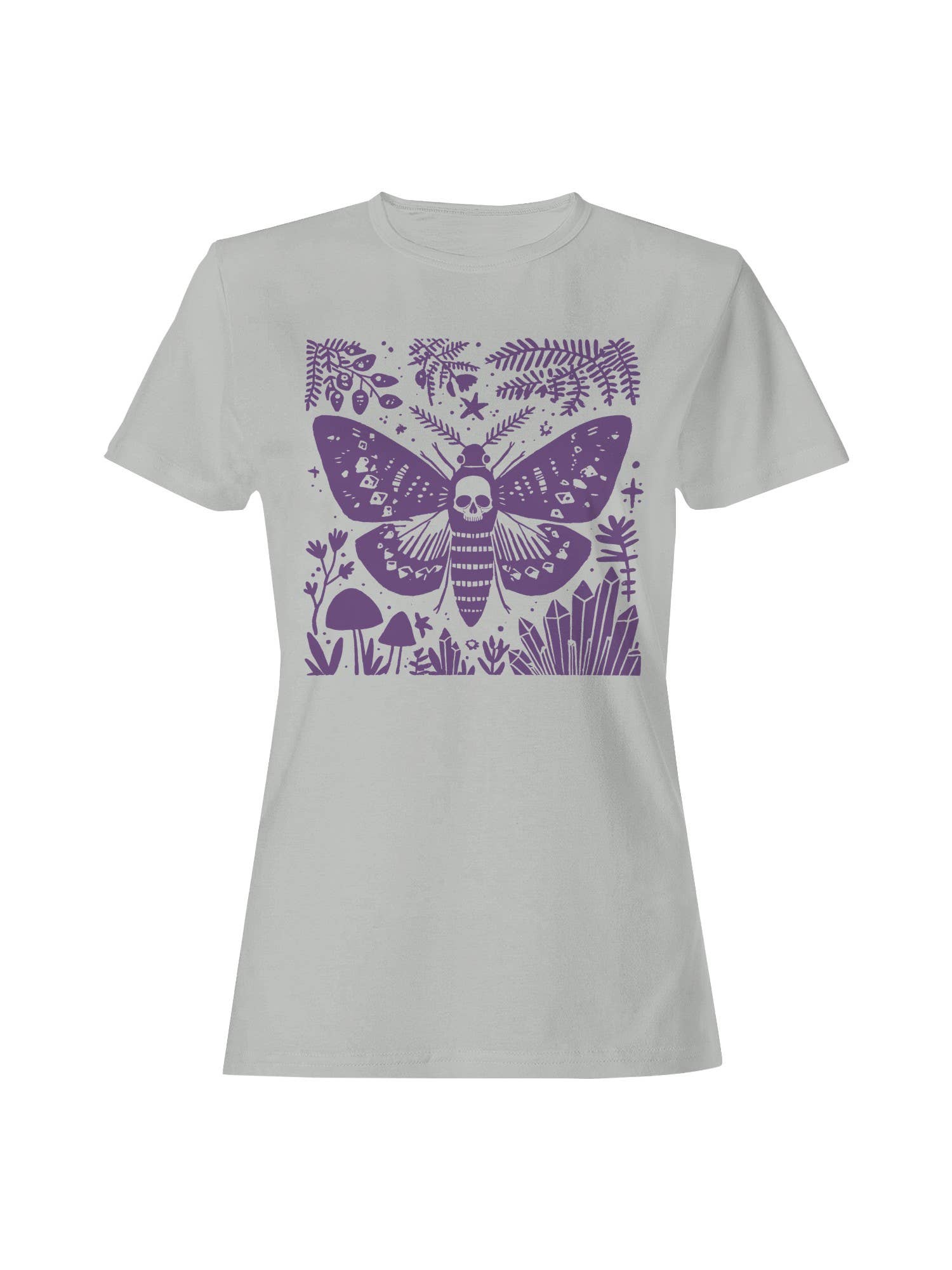 Moth with Skull and Floral Elements Women's T-Shirt