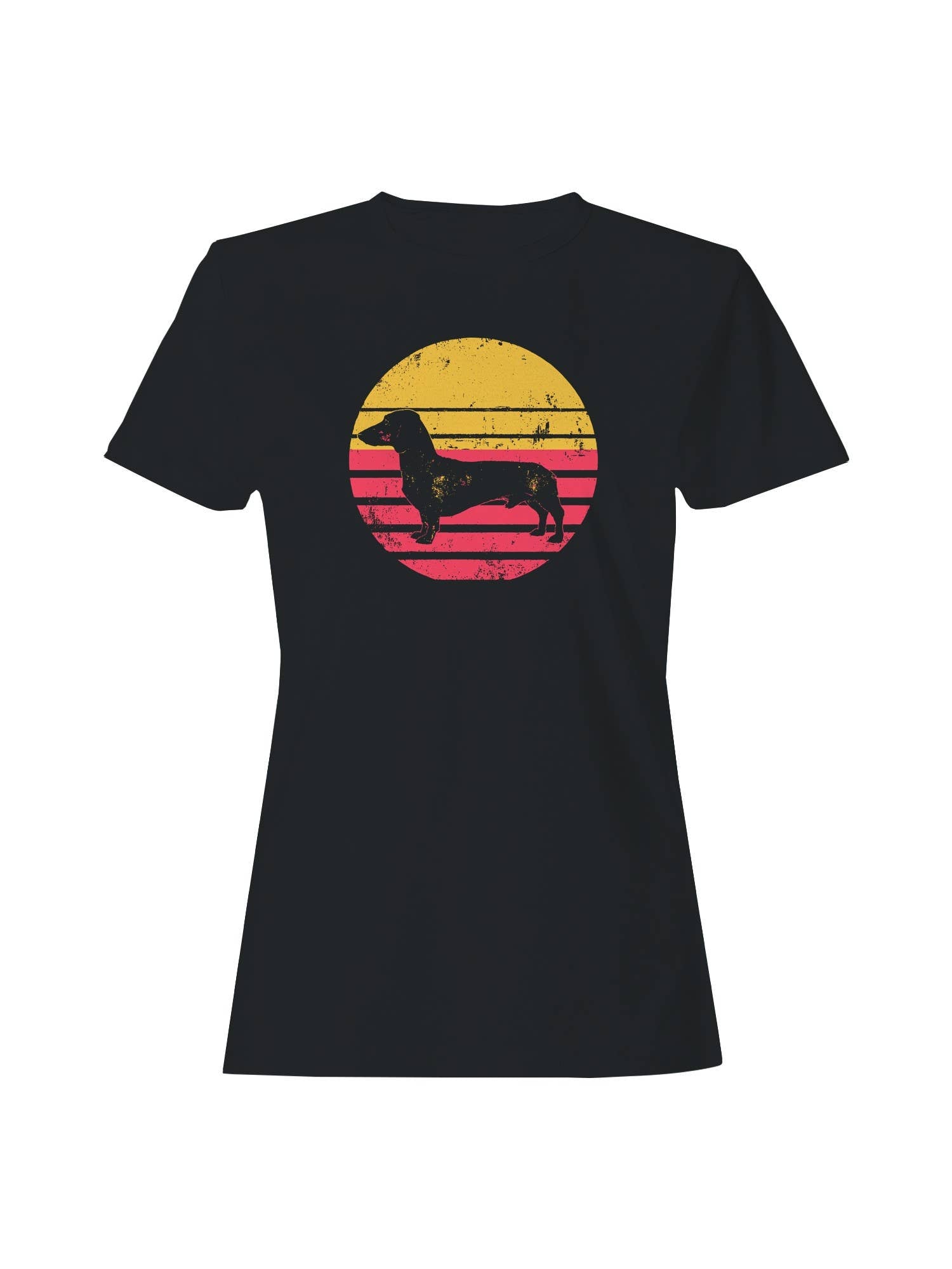 Retro Dachshund Silhouette Art Women's T-Shirt