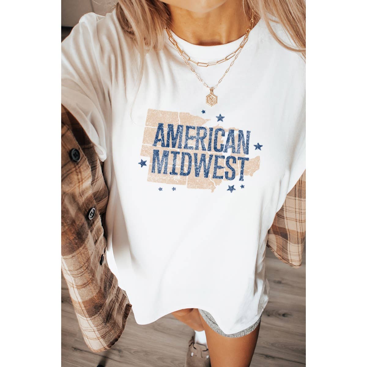 American Midwest Vintage Graphic Oversized Tee