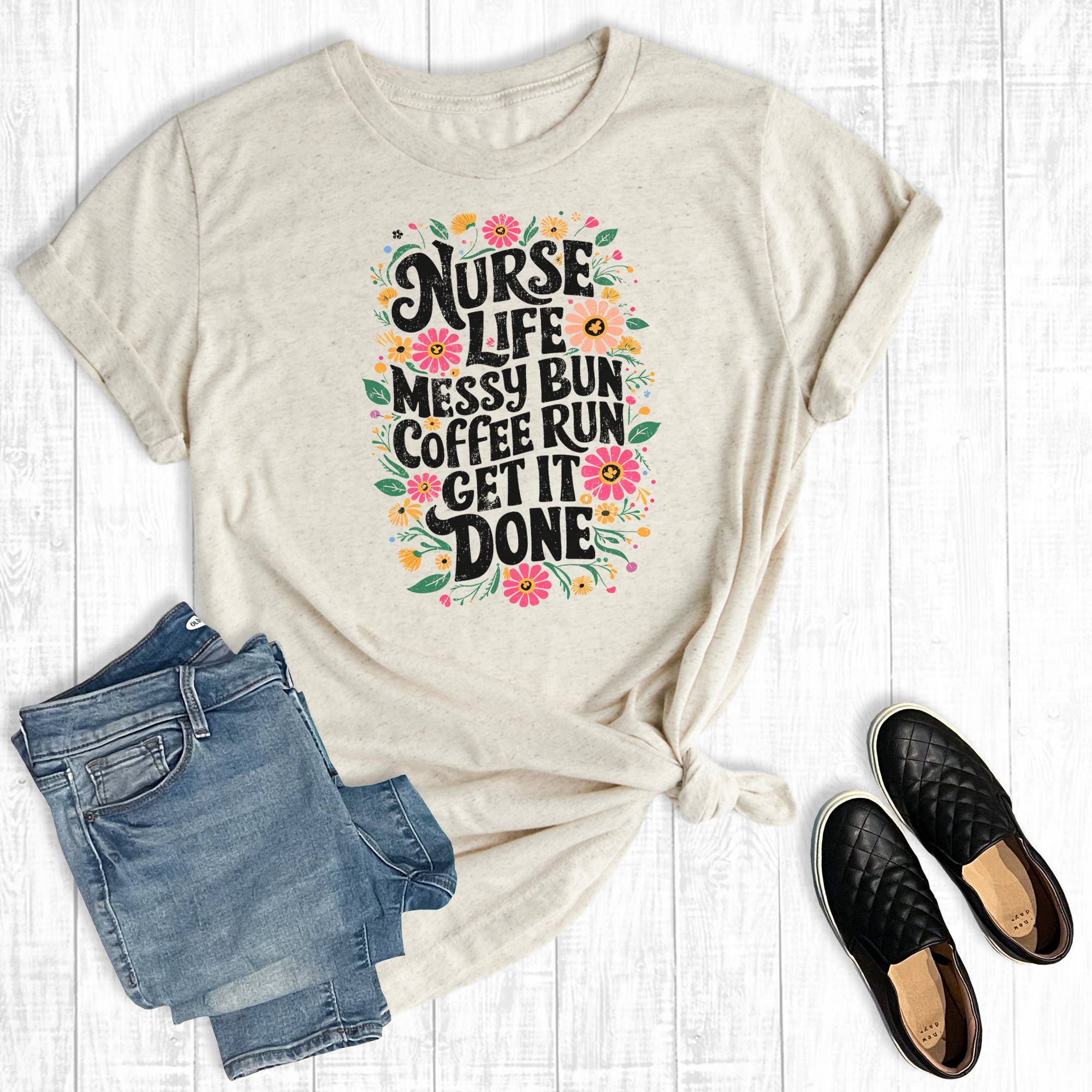 Boho Floral Nurse Life Graphic Tee