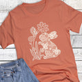 Easter Spring Lace Bunny with Flowers Graphic Tee