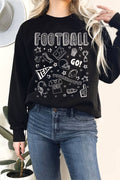 Football Icon Puff Graphic Terry Sweatshirts