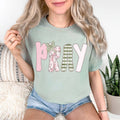 Pray Pink/Green Pattern Tee