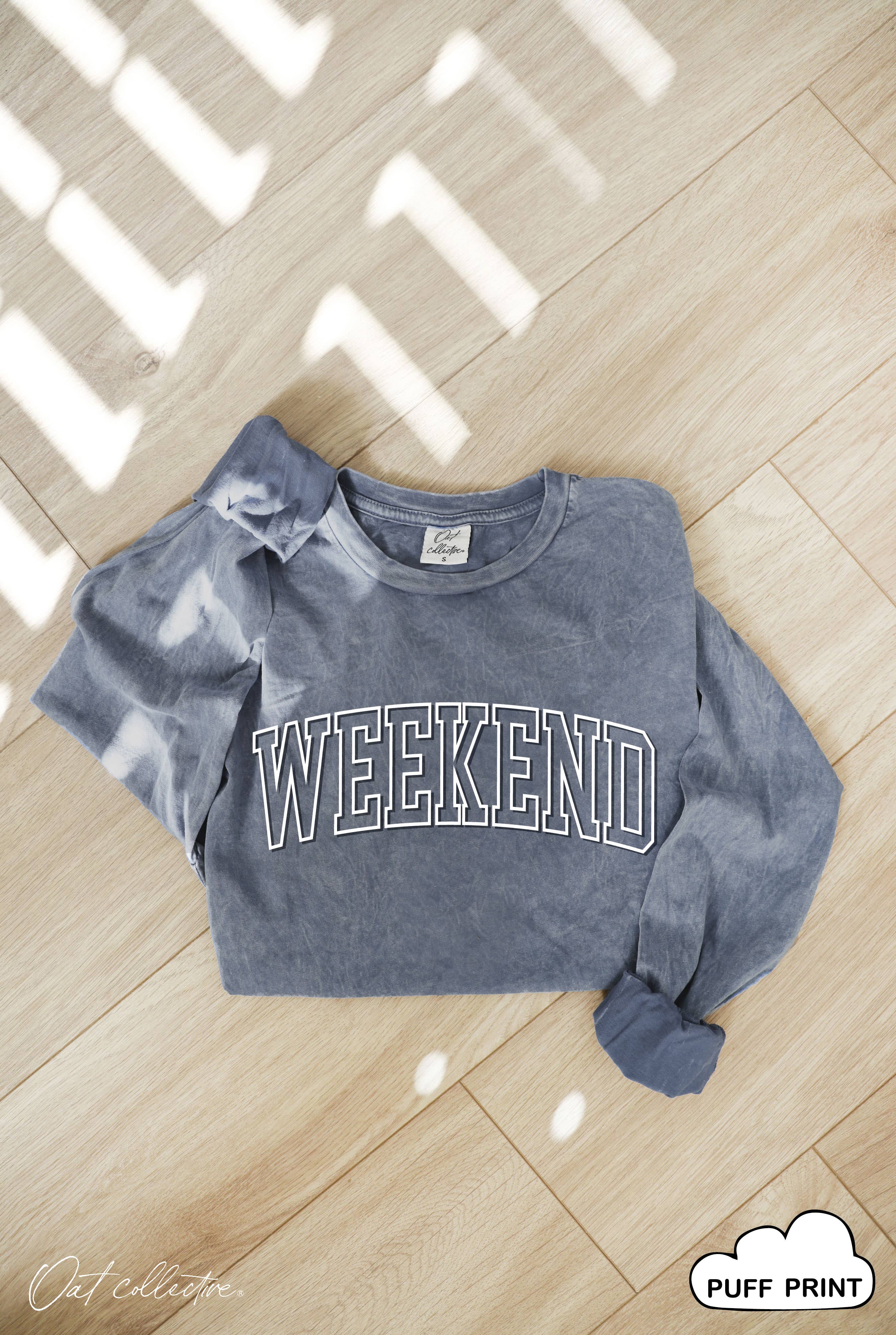 Weekend Puff  Mineral Washed Long Sleeve Graphic