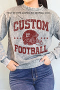 Custom State Football Mineral Graphic Brushed Sweatshirt