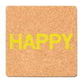 Happy Cork Coaster