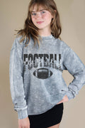 Football Player Silhouett Mineral Graphic Brushed Sweatshirt
