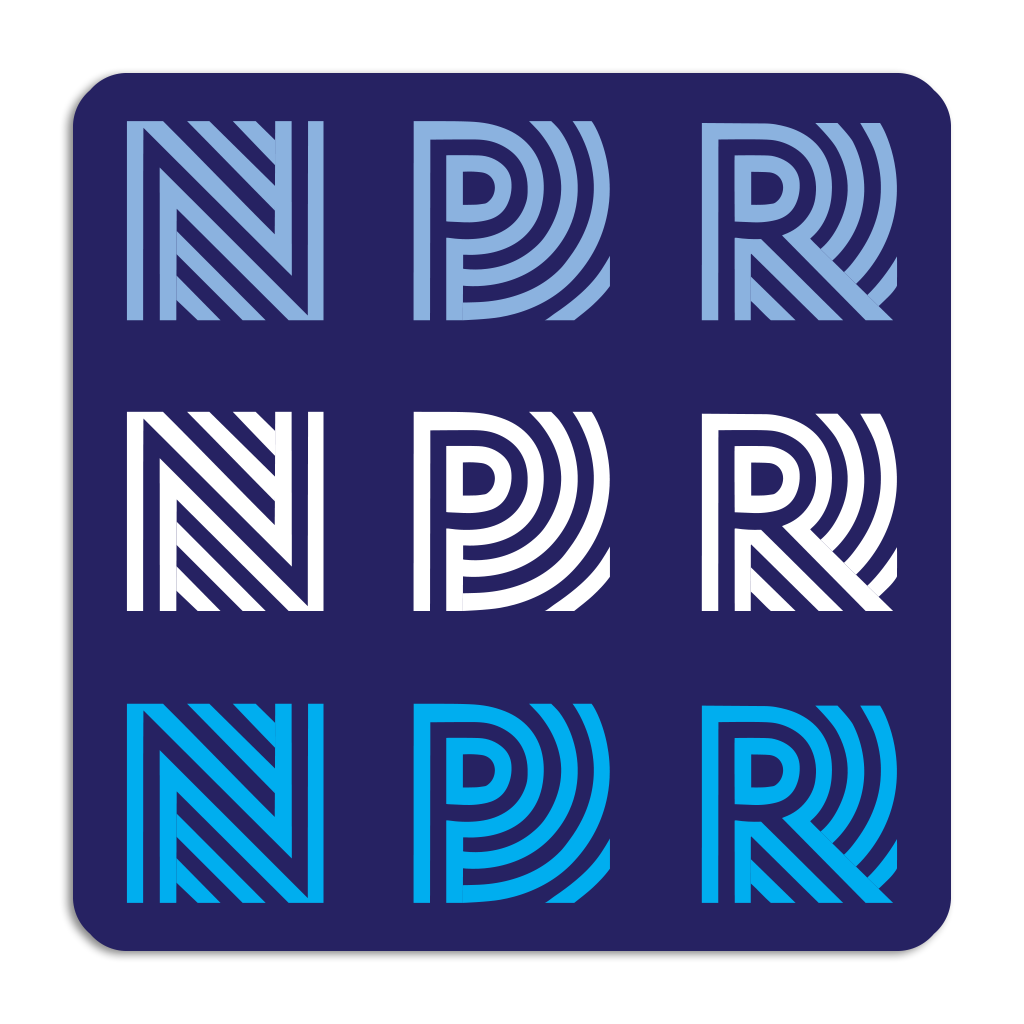 Npr 90's Logo Repeating Die-Cut Sticker