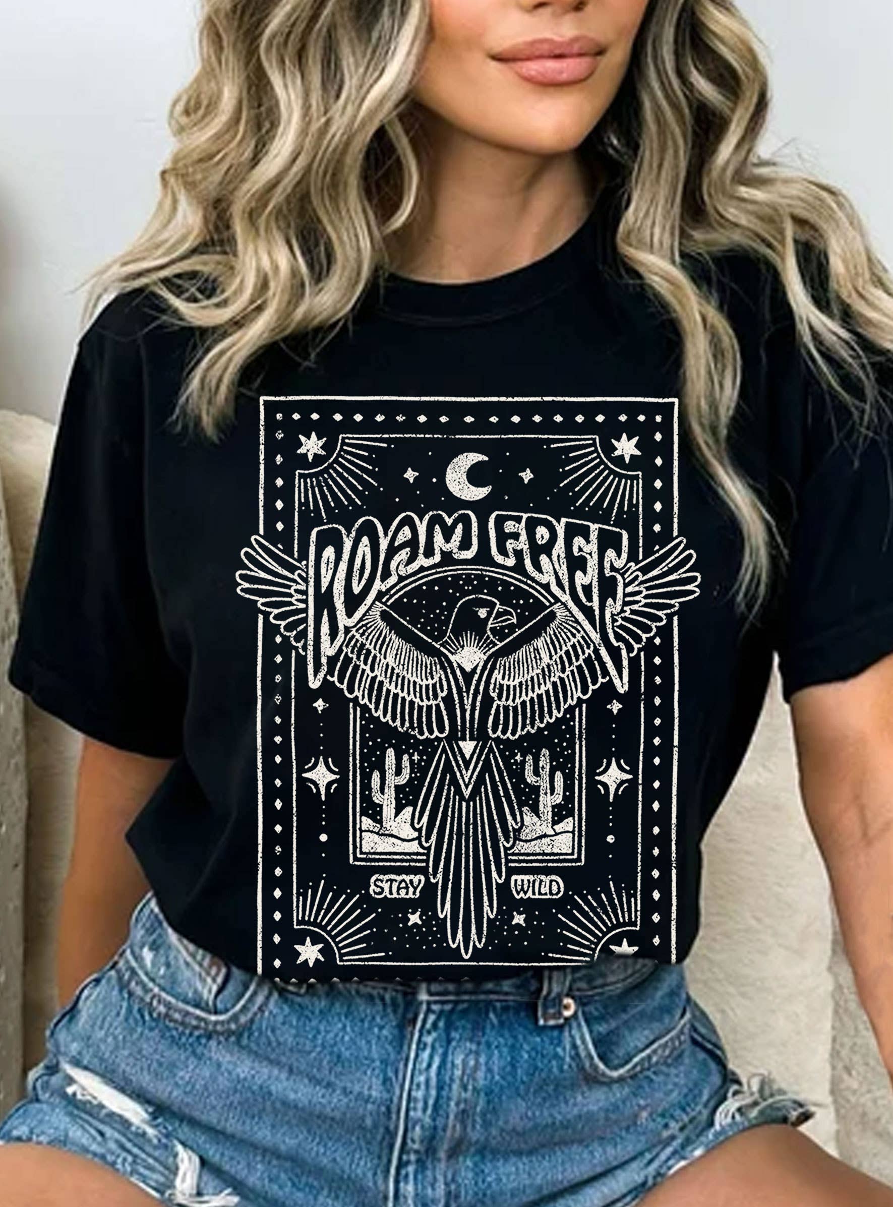 Roam Free Bird Stay Wild Graphic Tshirts