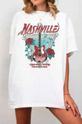 Nashville Rose Music City Oversize Graphic Tshirts