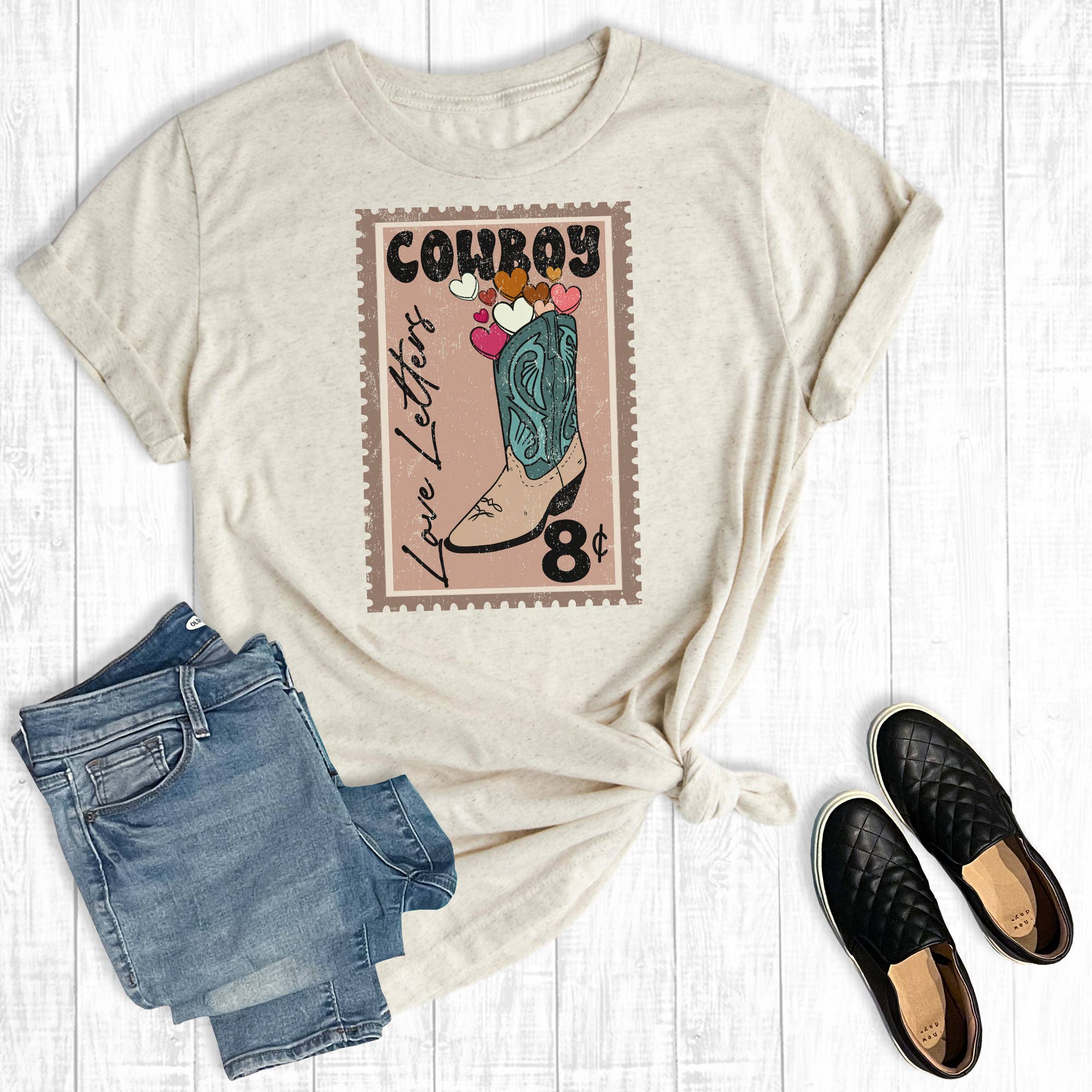 Valentines Cowboy Love Letter Graphic Tee