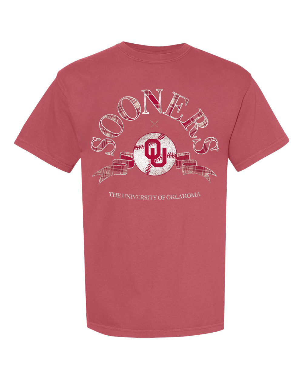 Ou Sooners Heritage Baseball Crimson Comfort Colors Tee
