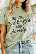 Fueled By Iced Coffee Smile Graphic Tshirts