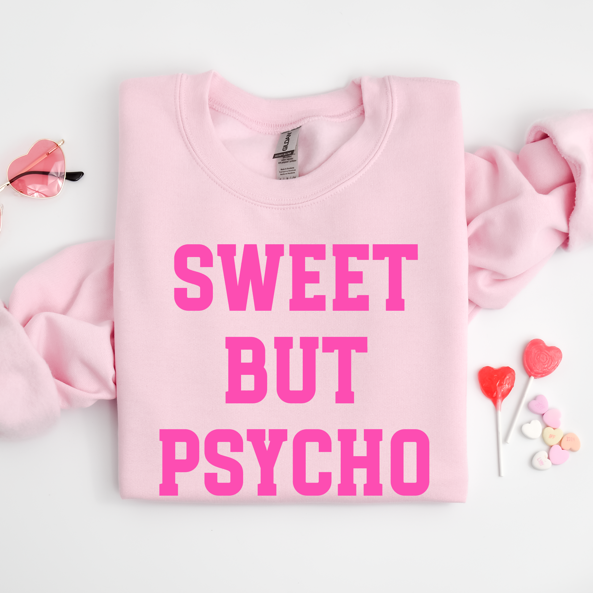 Sweet But Psycho Pink Sweatshirt, Valentine's Crewneck