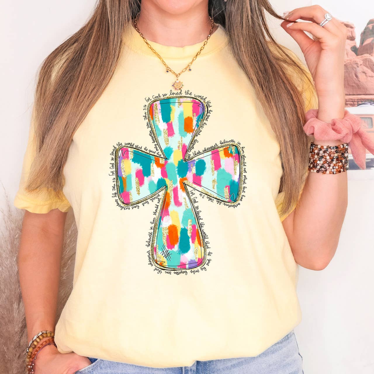 For God So Loved the World Pigment Dyed Tee
