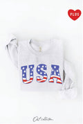 USA with Flag Pattern Plus Graphic Sweatshirt