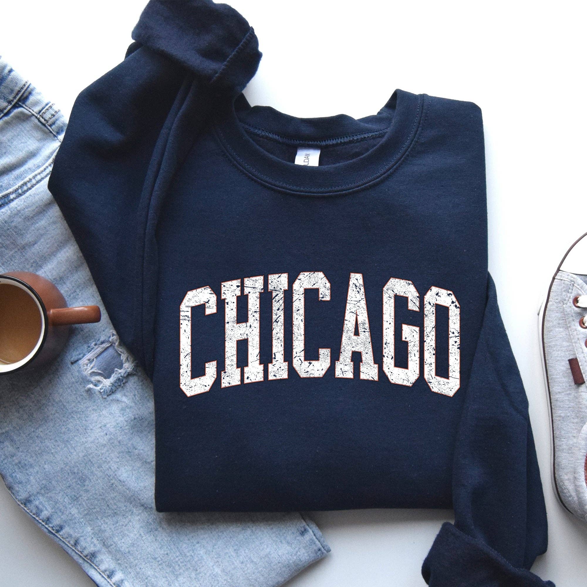 Chicago, Football, Sports, Game Day, Touchdown Sweatshirt