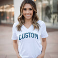 Custom V-Neck Cotton Tees with Your Name Location or Logo