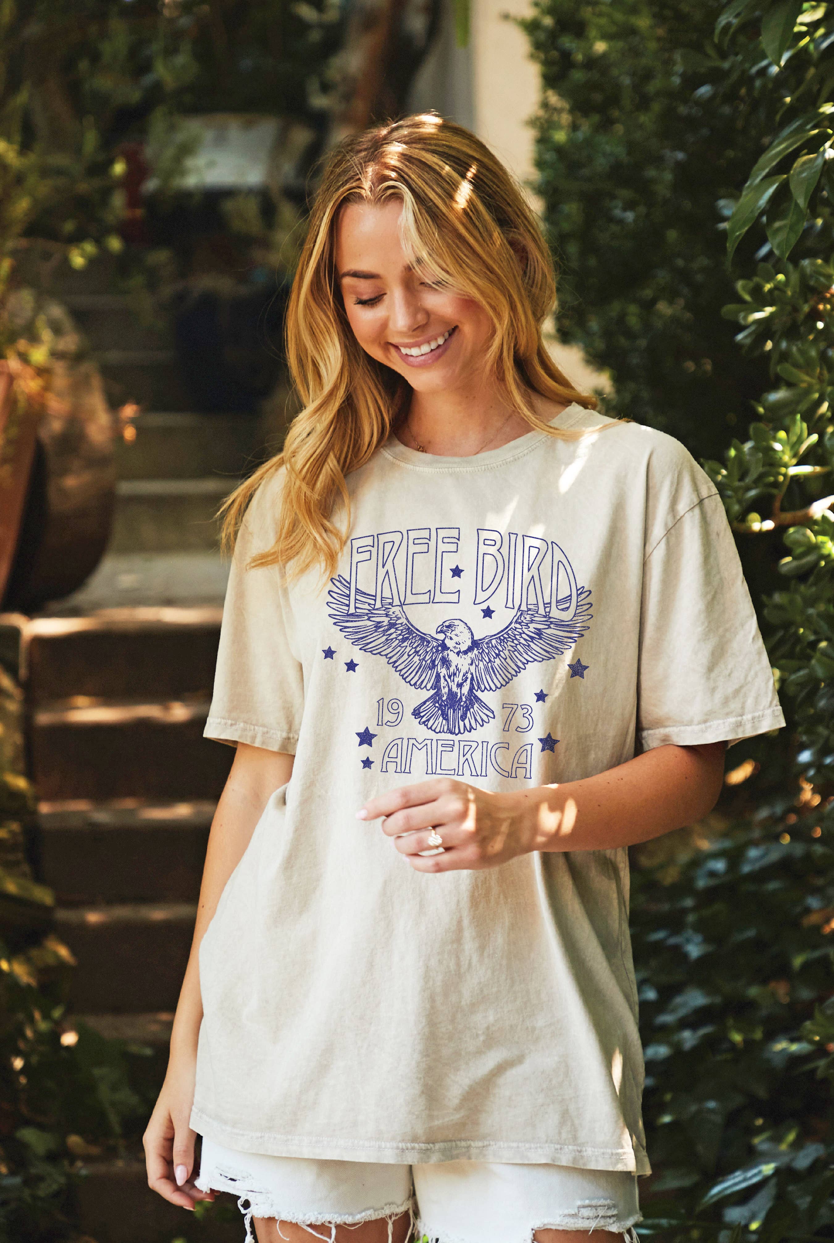 Free Bird Oversized Graphic Top