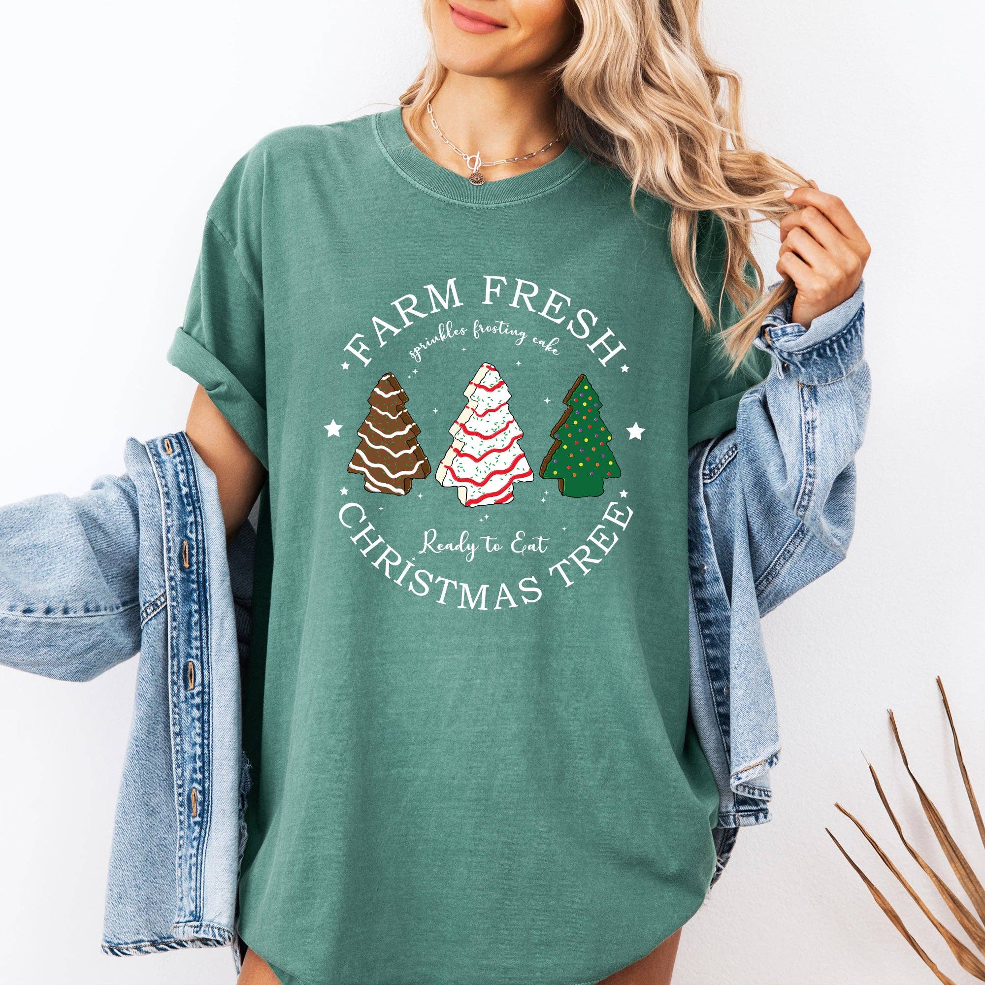 Farm Fresh Christmas Tree, White and Green Cakes Tshirt