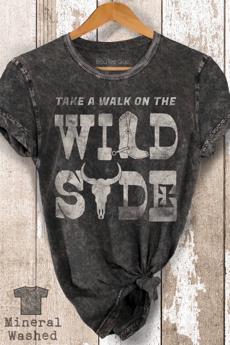 Wild Side Graphic Print Mineral Wash Loose Top