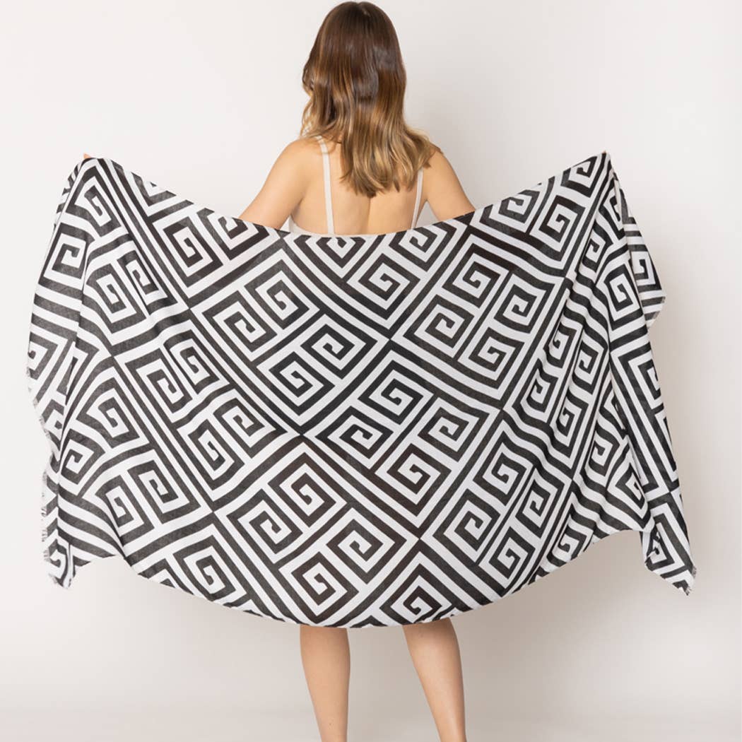 Summer Geometric Print Scarf/Wrap