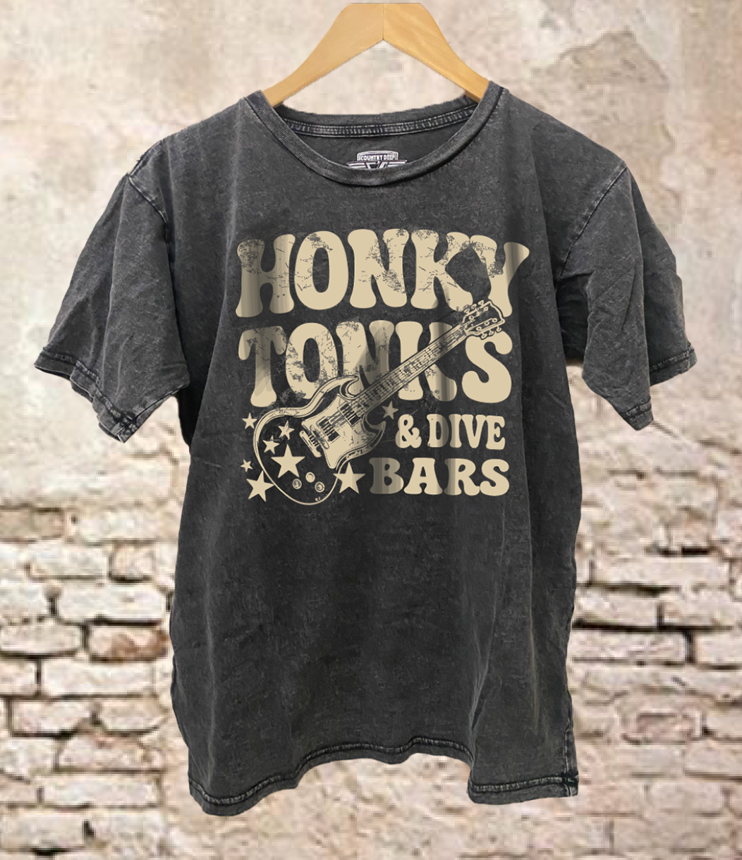 Honky Tonks & Dive Bars Acid Washed 90's Unisex T Shirt