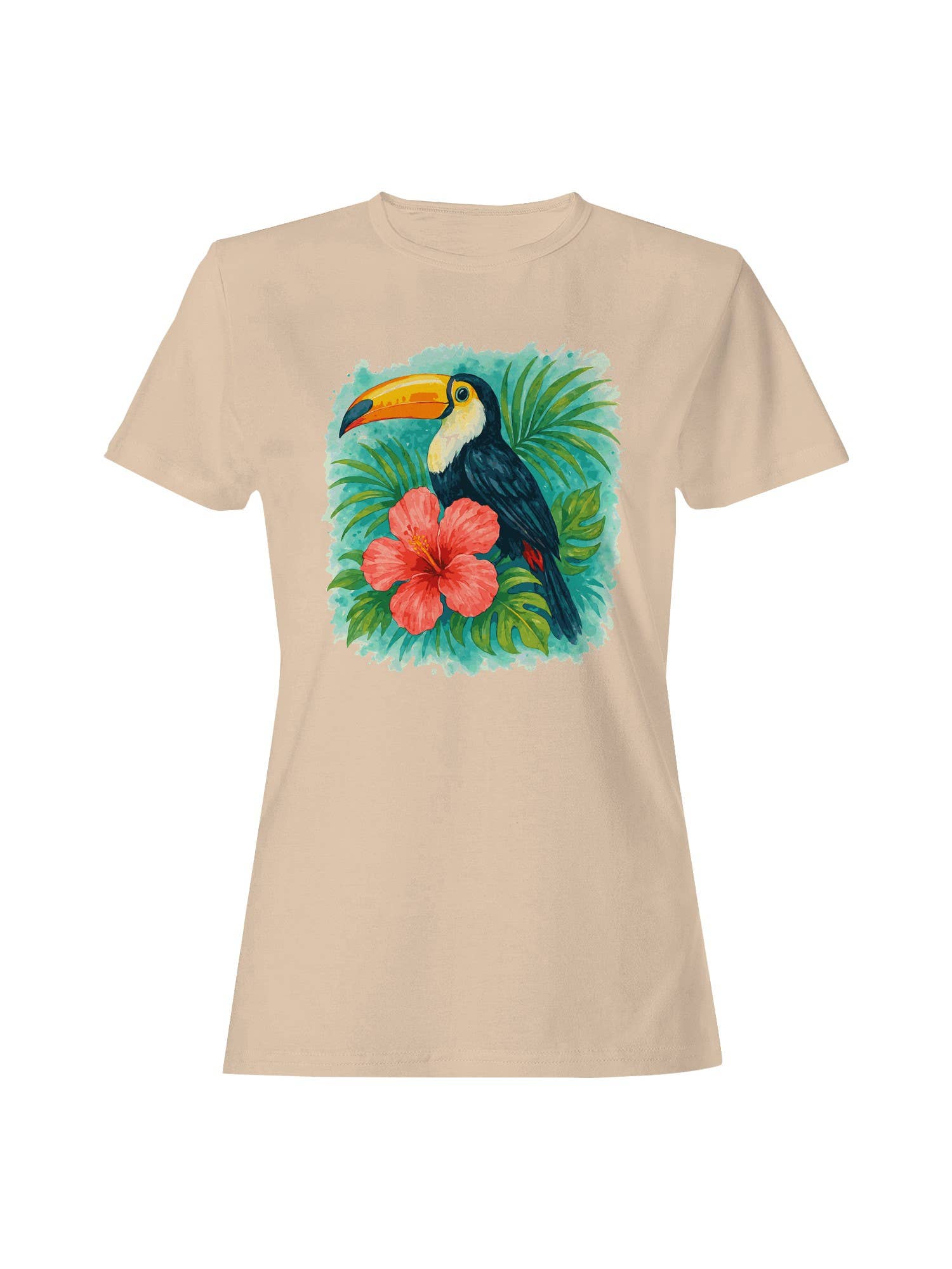 Tropical Toucan and Hibiscus Art Women's T-Shirt
