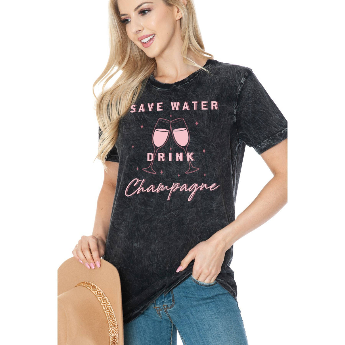 Save Water Drink Champagne -  Mineral Wash