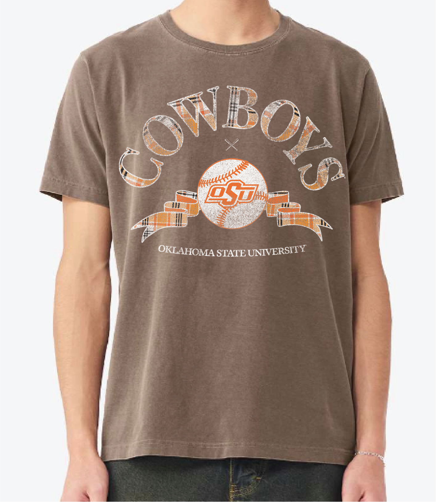 Osu Cowboys Heritage Baseball Brown Comfort Colors Tee