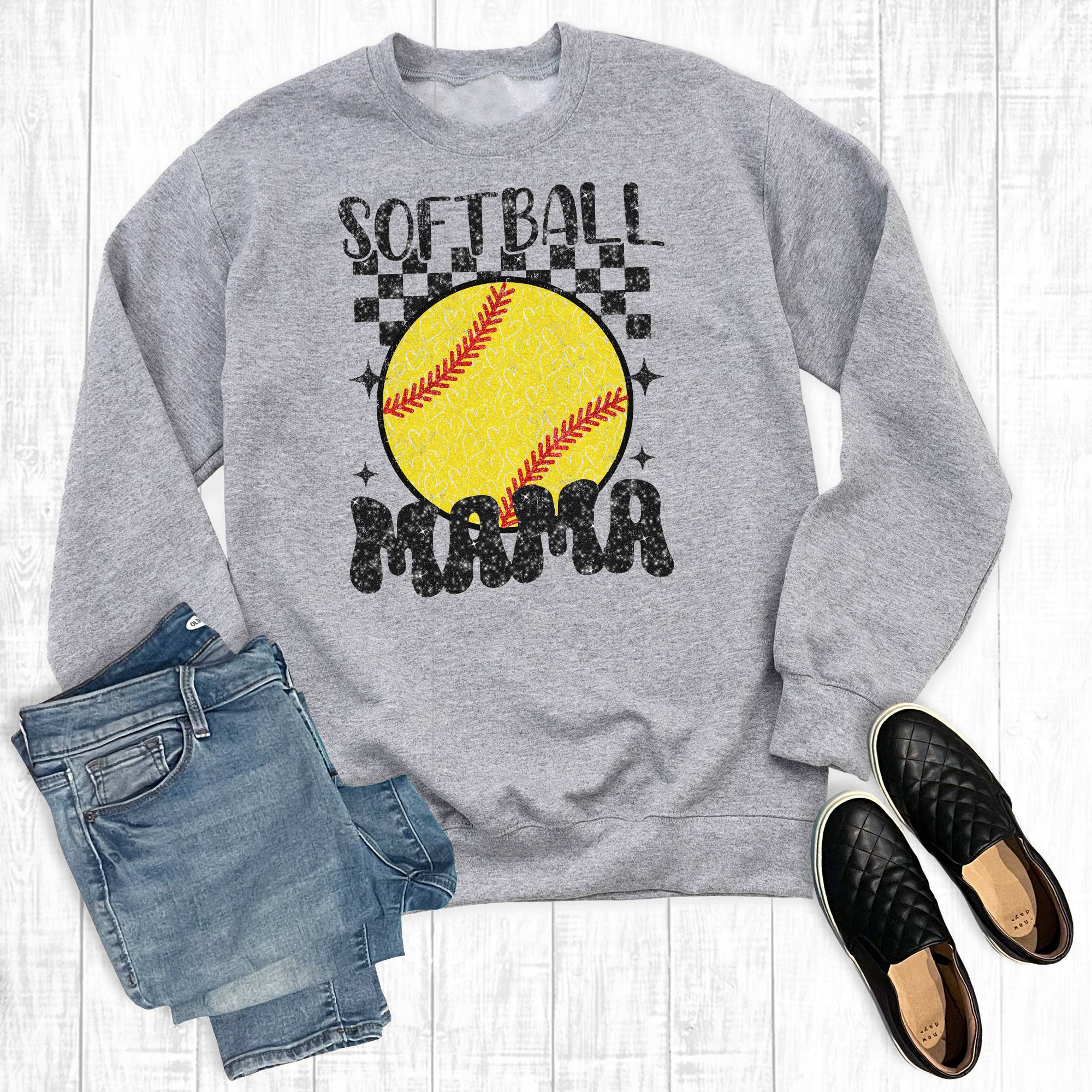 Retro Softball Mama Sweatshirt