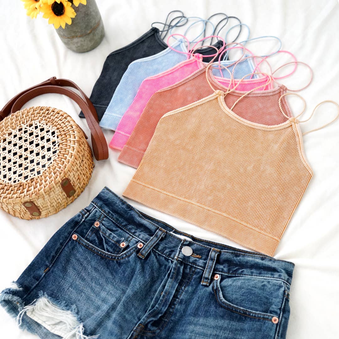 ".Washed Rib Seamless Double Strap Bralette Brami